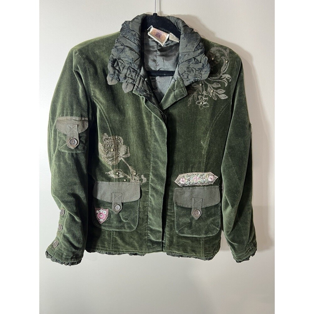 Mrs. Pepper Blazer Jacket Velour Coat Shabby Ranger Chic Hippie Pockets Small